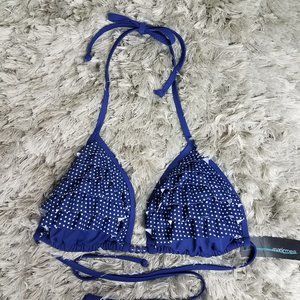 💖💖NWT MARIE MEILI POLKA DOT RUFFLE BIKINI TOP (M)